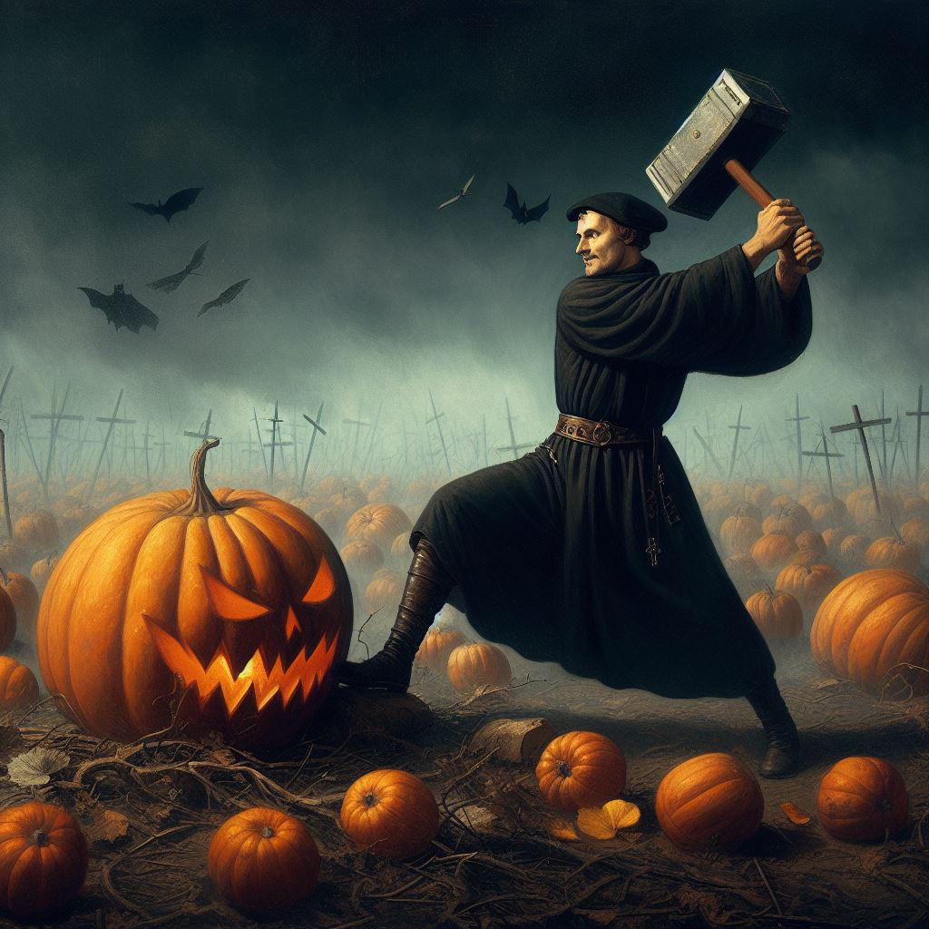Reformation vs Halloween | Foto: KI-generierte Grafik Reformation vs Halloween | Foto: KI-generierte Grafik