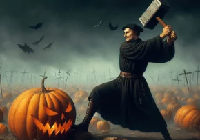 Reformation vs Halloween | Foto: KI-generierte Grafik