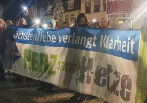 Demonstration gegen Rechts in NMB am 1.2.2024 | Foto: (c) Kirchenkreis Naumburg-Zeitz, Ilka Ißermann